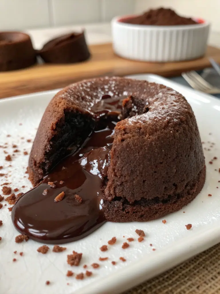 Schokoladen-Lava Cake mit flüssigem Kern